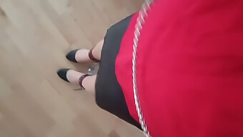 Sissy Humiliated With Bondage Heels And Pantyhose