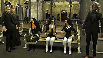 Old And Young Catholic Fathers Have Sex With Inexperienced Nuns In The Church In A 3d Animated Porn Video