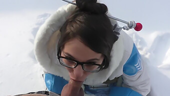 Pov Snowy Adventure With Overwatch Mei Cosplaying And Giving A Blowjob