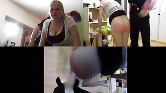 Full Dag Med Disiplin: Lilis Trekant Spanking Økt