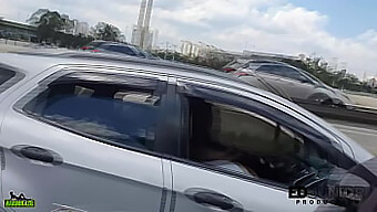 Brazilian Angel Takemura Gives Oral Sex In A Car On The Marginal Pinheiros