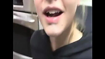 Blonde Teen'S Oral Skills Lead To A Facial In A Hardware Store