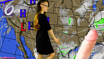 American Milf Adalynnx Exposes Herself And Ejaculates During Weather Report