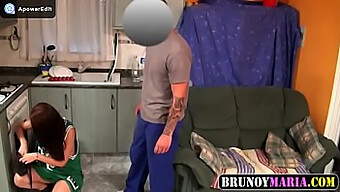 Secretly Recorded Footage Of A Sexy Woman And A Plumber In A Home