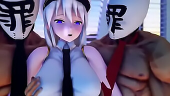 Animované Porno Video S Veľkými Prirodzenými Prsiami V Štýle Azurlane Mmd